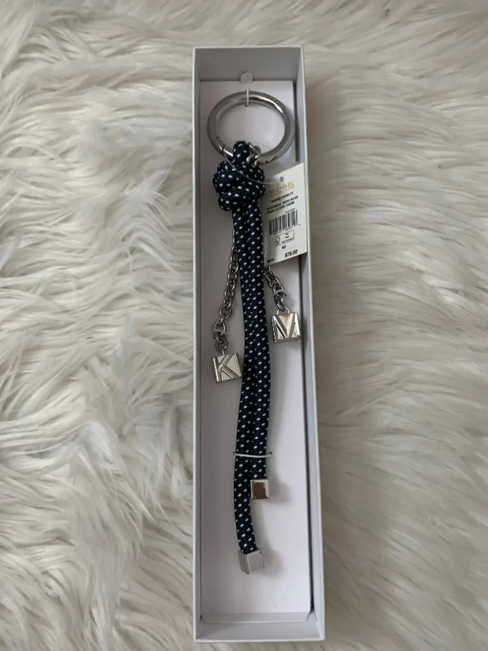 MICHAEL KORS Dress Blues Speckled Knotted Cord Bag Charm